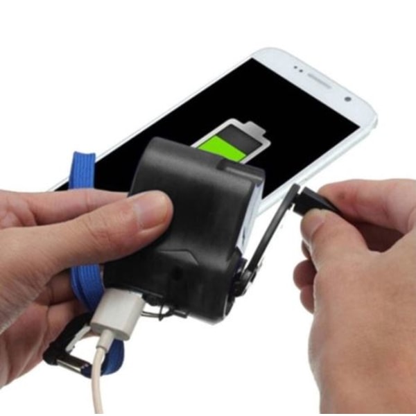 Dynamo för Telefon Smartphone USB Laddare Batteri Nödladdare C