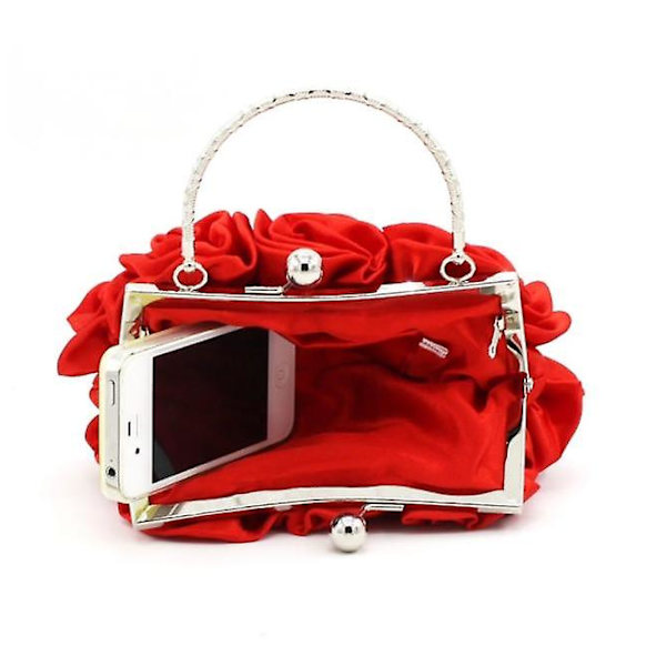 Utsökt Dam Söt Hand-i-hand Rosväska Festväska Clutch Väska Diagonal Väska red