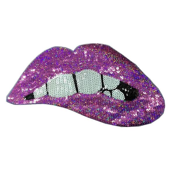 [LCS]Mode Paillet Læber Patch Lilla Broderet Emblem Ideel til Personalisering 6.3x11.8x0.4in 1Sæt Purple 16.00X30.00X1.00CM