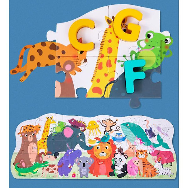 Børne Lærings Træpuslespil Numerdals Alfabet Uddannelses Legetøjssæt ALPHABET