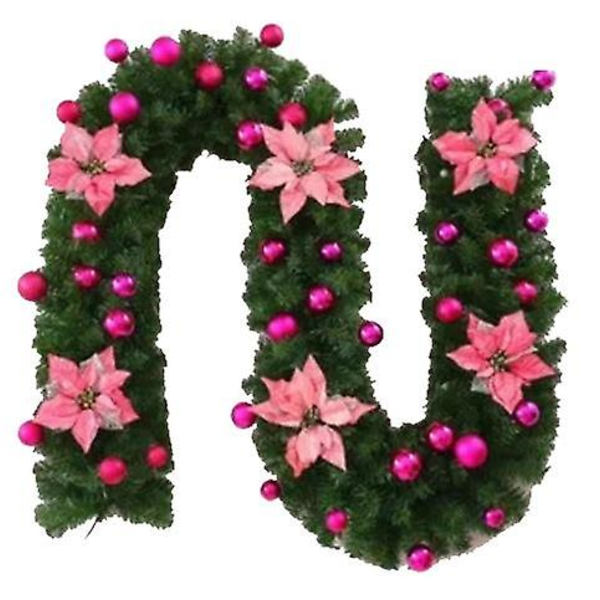 Juleguirlande med lys til julebryllupsfestdekoration pink