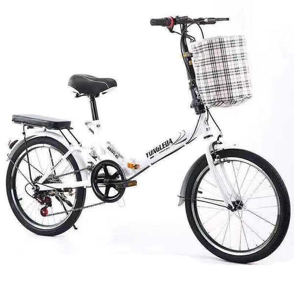 Foldecykel 20 tommer kulstofstålramme 6 gear med støddæmper voksen foldecykel