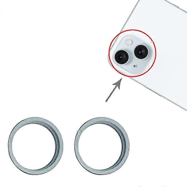 [LCS] För iPhone 15 / 15 Plus 2st/set Bakre Kameraglaslins Metall Yttre Skyddsring Blue