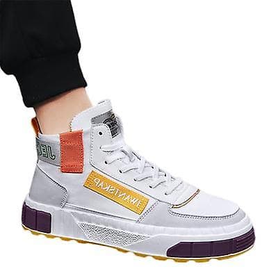 Åndbare høje afslappede sneakers i kanvas til mænd 42