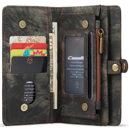 [LCS] Luksus 2-i-1 flip cover kompatibel med iPhone 13 Pro sort CaseMe