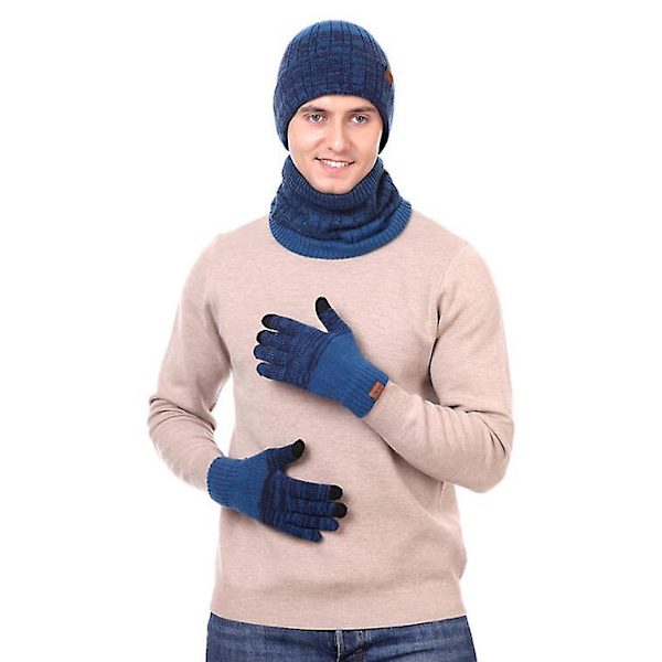 Vinterhue, Halstørklæde og Handskesæt blue1