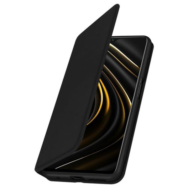 Etui til Xiaomi Poco M3 Folio Wallet Funktion Stand sort