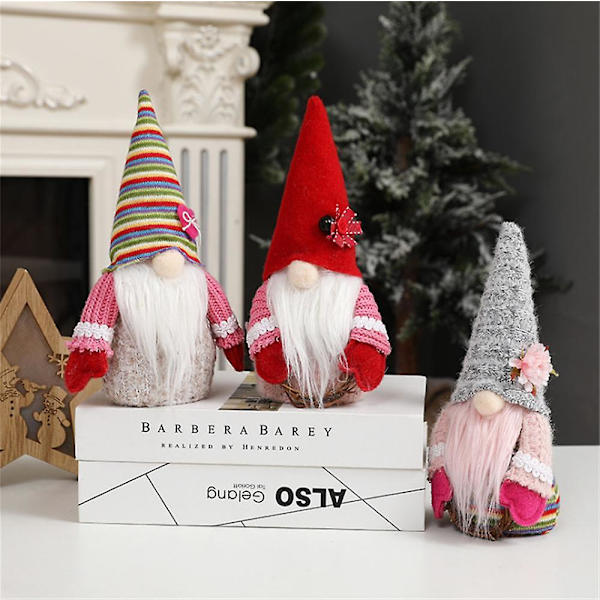 Sittende Skogsdukke Julepynt Juletre Anheng Mini Dukke Anheng Stripe