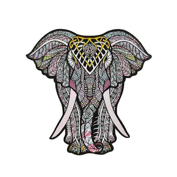 Unik Form Træpuslespil Jigsaw DIY Hjernetræning Pædagogisk Legetøj Elephant A3