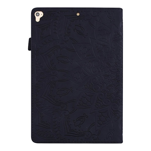 Præget foldbart PU læder tablet cover til Apple Ipad 9.7\" 2018 2017 black