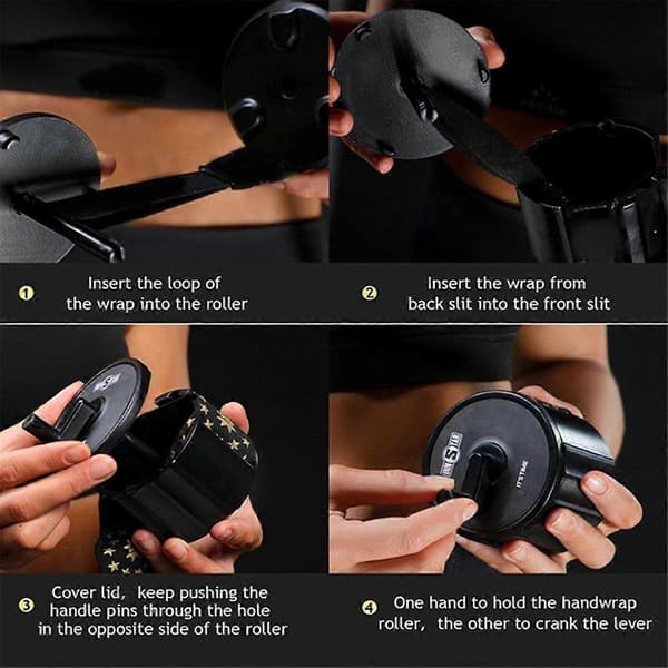 [LCS] Bærbar håndbindsrulle Boksebandageopruller Boks Sport Wrap Roller Muay Thai Indre Handsker Black