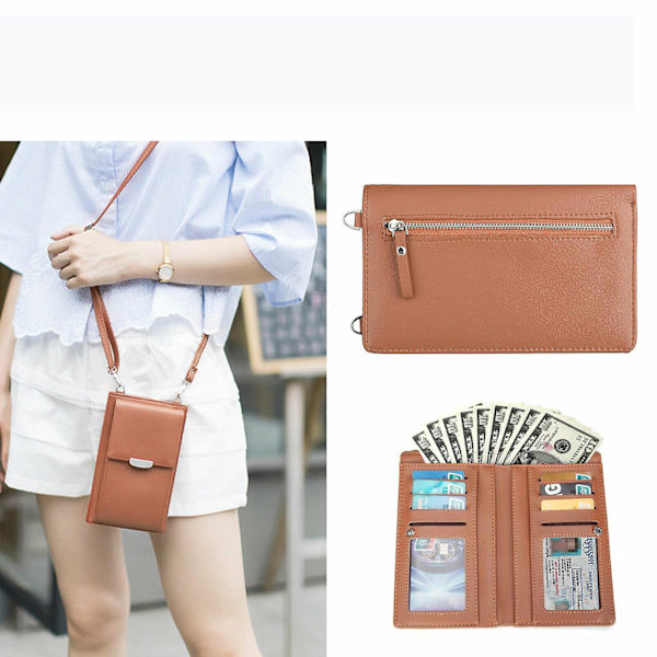 Dame Damepung Lommebok Telefon Kortholder Pink