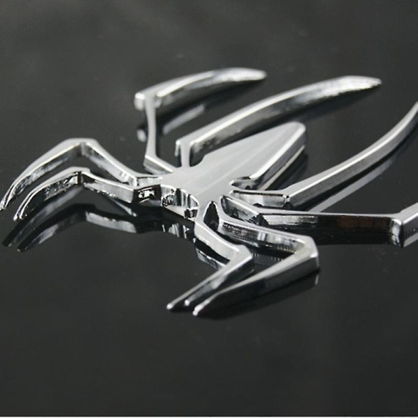 3D Universell Metall Edderkoppform Emblem Krom Klistremerke