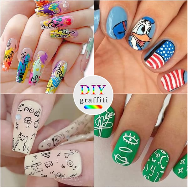 [LCS] 12 st. Nail Art Pen Marker Set 0,5 mm Fin Spets för Exakt Graffititeckning