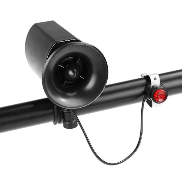 Elcykelhorn 6 Ljud Stark Cykelklocka Ringsignal Siren Alarm Högtalare M/ Klämmor
