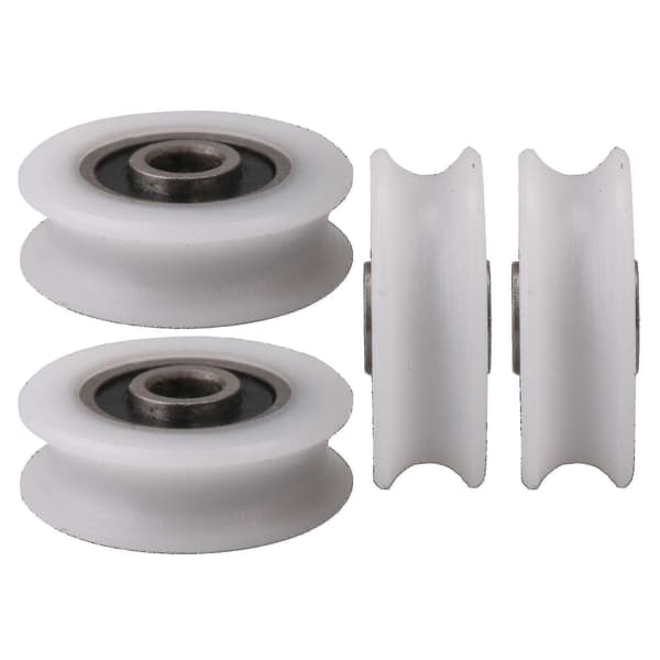[LCS] 4st 22x6x8mm Vit Innerdiameter 6mm U-spår Nylonhjul för skjutdörr
