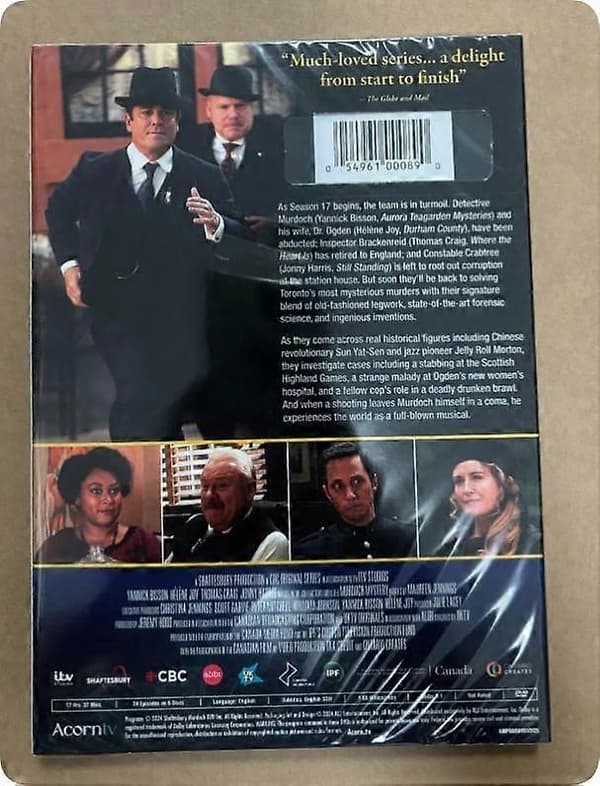 Murdoch Mysteries: Den komplette sesong 17 (DVD, 2024, 6-disk sett) Ny