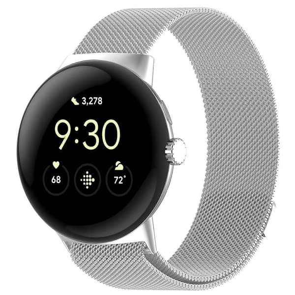 [LCS] For Google Pixel Watch 3 45mm Milanese-rem i rustfritt stål magnetisk mesh-klokkereim Multicolor Silver