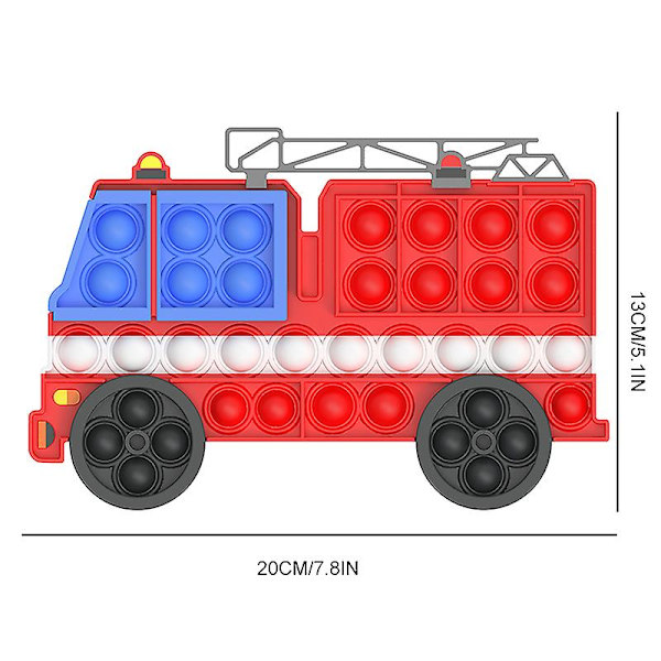 Push Pop Bubbla Fidget Sensorisk Leksak Stresslindring För Hemma Skola Och Kontor För Barn Vuxen Fire Fighting Truck