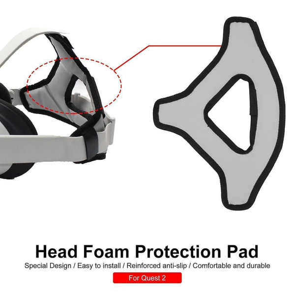 Oculus Quest 2 anti-skli hode VR-stropp pad pustende anti-svette pad myk pute hodebånd Oculus Quest 2 VR-tilbehør Gray