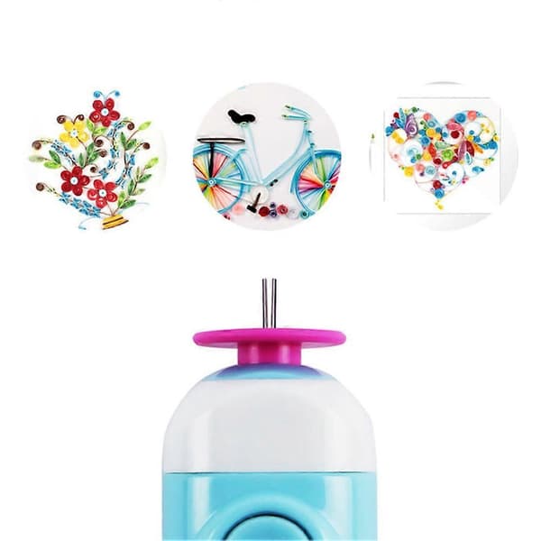 [LCS]Juya Quilling Tool, 2 i 1 Quilling Slotted Tool Papirrullende Elektrisk Pen Blue