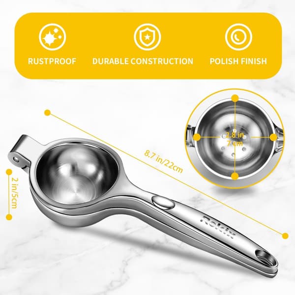 [LCS] Lemon Squeezer, Powerful Citrus Juicer, Metal Lime Squeezer, Robust Hand Press, Durable Orange Juicer, Citrus Fruit Press