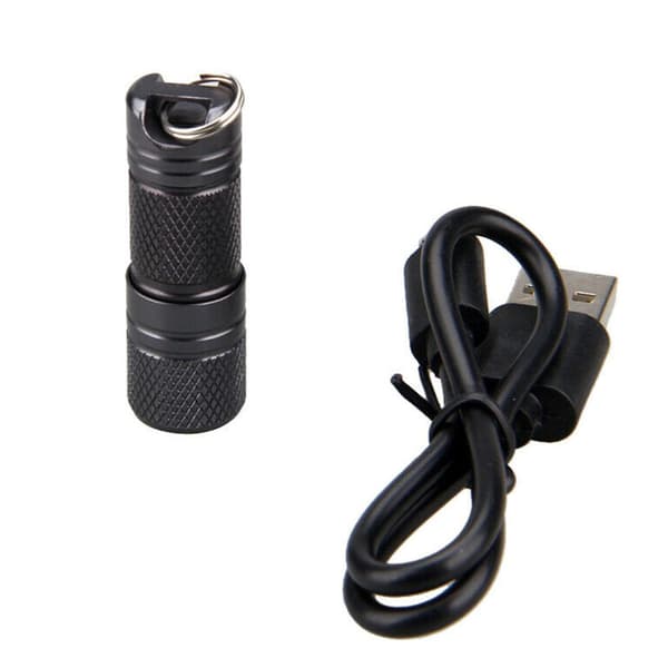 [LCS] Kompakti Mini USB-ladattava LED-taskulamppu avaimenperävalaisin yö AM