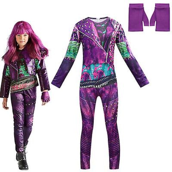 Descendants 3 Audrey Mal Kostym Cosplay Barn Flickor Jumpsuit Fancy Dress L