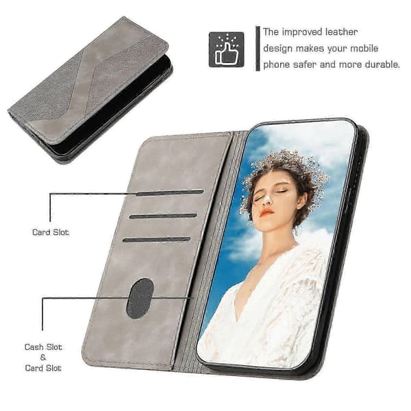 [LCS]Stativfodral för Samsung Galaxy A41 med PU-läderfodral Gray Samsung Galaxy A41