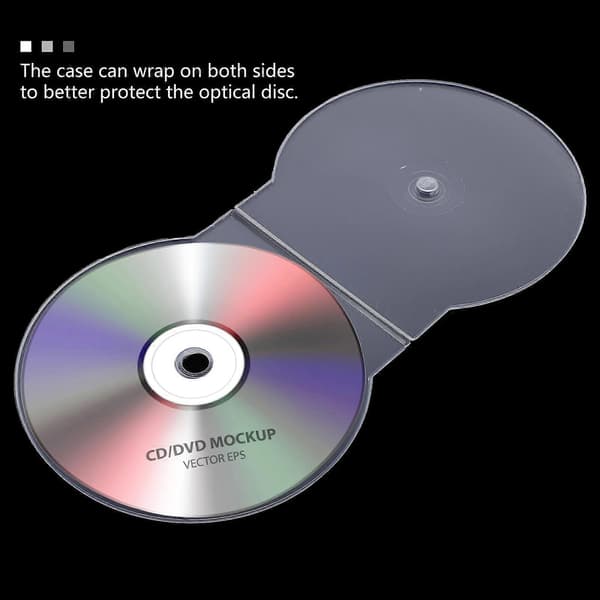 Cd Opbevaringsboks Plastik Etui til Opbevaring af 20 Stk Halvcirkelformede Gennemsigtige Covers