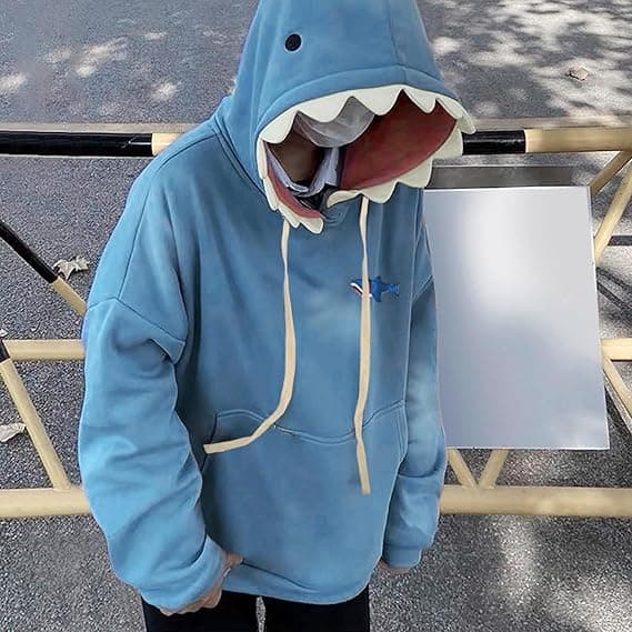[LCS]Sød Haj Hoodie til Kvinder Sort Black XL