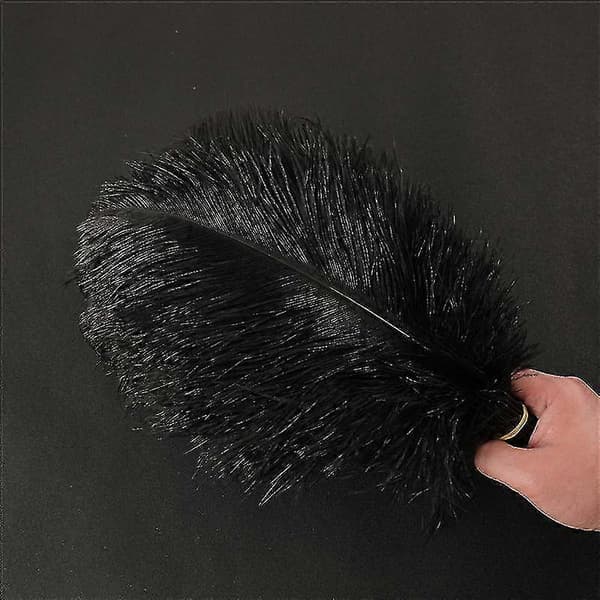 [LCS]1~50-pak 30-35 cm store strudsefjer til håndværk og bryllupsfestdekorationer Black 1pcs