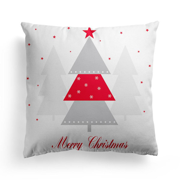Jul Kuddfodral Soffa Soffkudde Överdrag Tomte Snögubbe Älg Heminredning 45x45cm 12