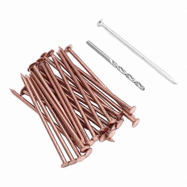 25 stykker 3,5 tommer kobbersøm til fjernelse af træstubbe, rent kobber søm hardware værktøjstilbehør Copper  Silver