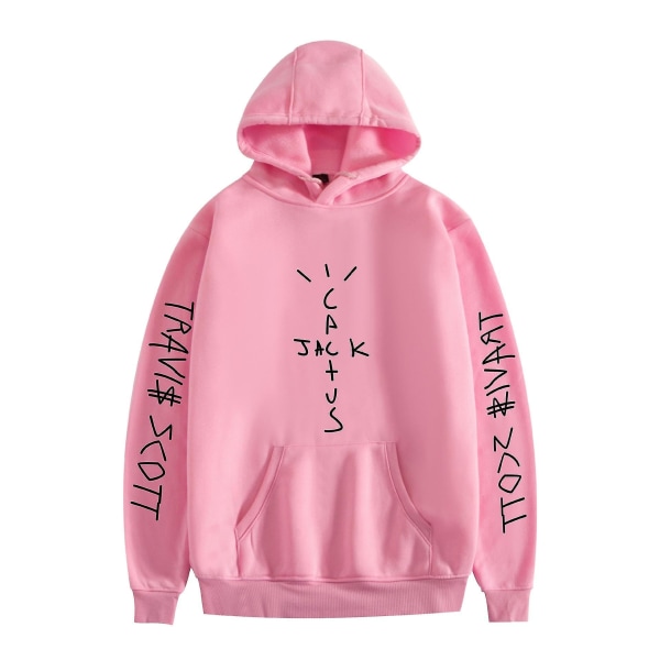 Travis Scott Unisex huvtröja för flicka Pojke Pullover hoodie för män kvinnor jul pink M