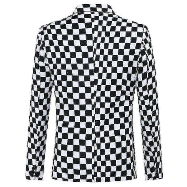 Firkantet blazer til mænd i sort og hvid Black and White XS