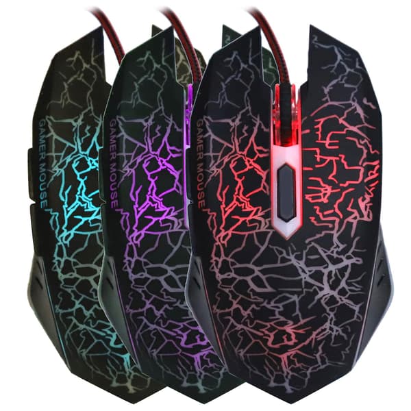 Kablet Gamermus 6 Knapper Ergonomisk LED USB Gamermus til Computer Bærbar Stationær PC