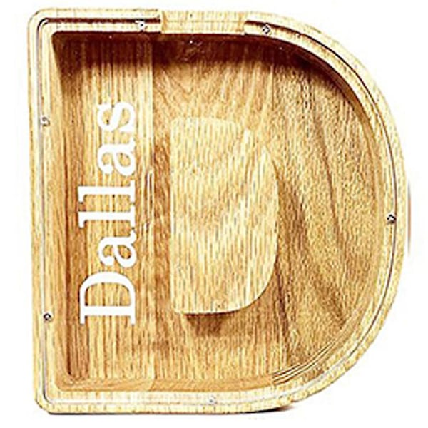 Trä Monogram Spargris Stor Bokstav Pengabox Initialer Spargris Födelsedagspresent Till Barn A-z D