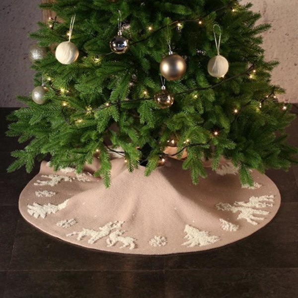 Elg Træ Skørt Julepynt Træ Bund Forklæde Julested Layout Dekoration Tæppe Beige