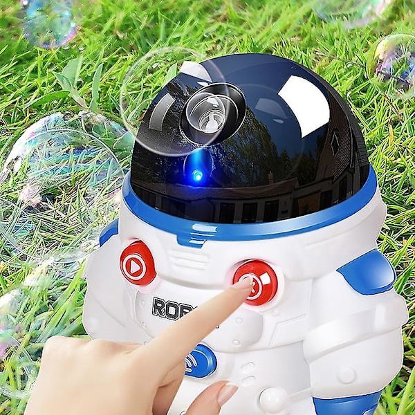 Elektrisk Bubbelmaskin Rymdman Söt Ljud Ljus Enkel Användning Batteridriven Bubbla (Blå)
