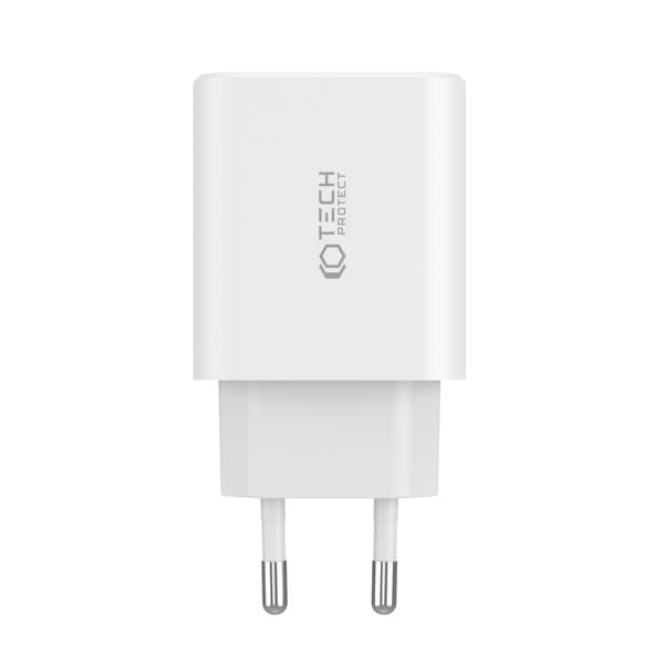 [LCS]Tech-Protect 30W PD/QC Vegglader 2x USB-C 1x USB-A Hvit 150