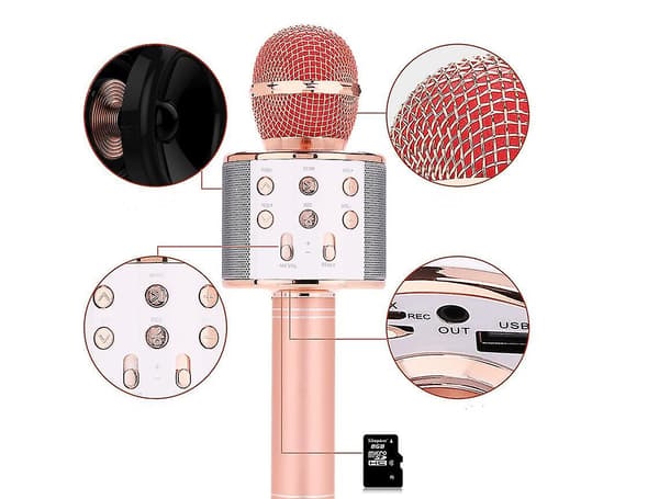 [LCS] Trådløs Bluetooth-mikrofon Håndholdt KTV Multifunksjon pink