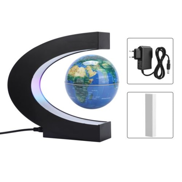 Globe LED Magnetisk Levitation 4 Lysande Flytande Blå