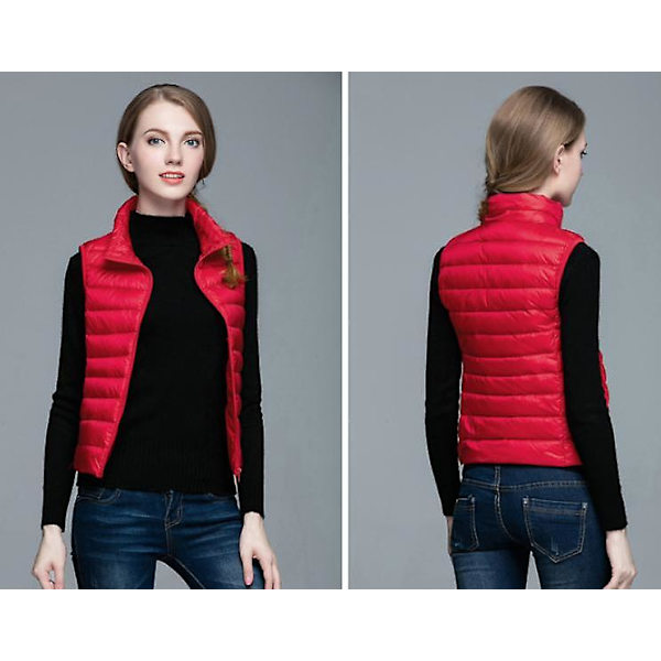 Lättvikts Slim Down Jacka Väst för Dam RED XL