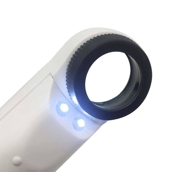 40x 2 LED Lys Forstørrelsesglas Juveler Øje Smykker Lup Loop Med