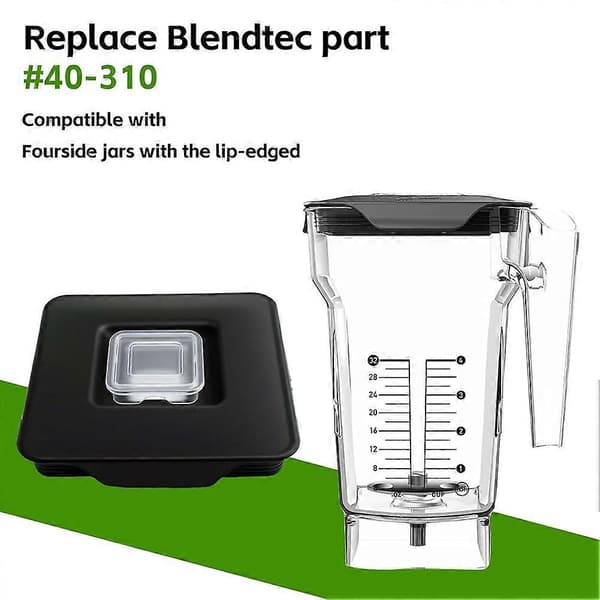 Udskiftning af blenderlåg til Blendtec WildSide+ FourSide krukker 40-310 blender ventileret låg med centerhætte Black