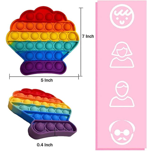 Stress Reliever Silikon Bubble Popper Soft Squeeze Toys - Cloud Rainbow