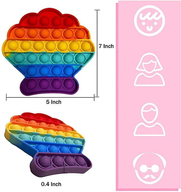 Stressreducerande Silikon Bubbel Popper Mjuka Klämleksaker - Skal Regnbåge