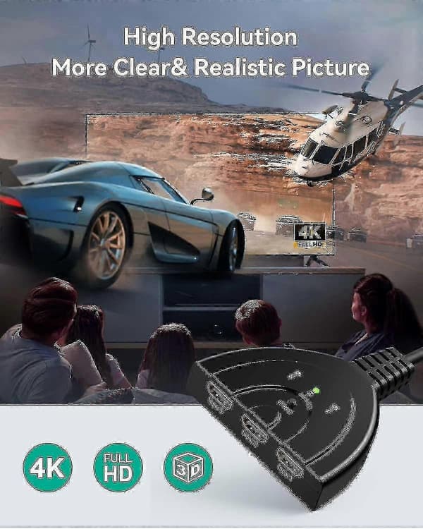 [LCS]Hdmi Switcher Gana, Hdmi Switcher, 3 In 1 Hdmi Splitter