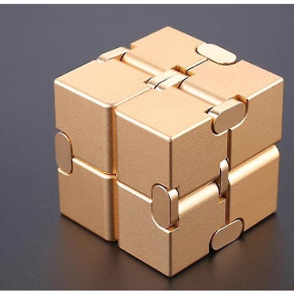 Stressreducerande Infinity Cube Portabel Dekompressionsleksak gold